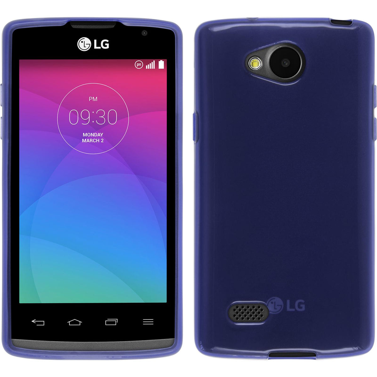 PhoneNatic Case kompatibel mit LG Joy - lila Silikon Hülle transparent + 2 Schutzfolien