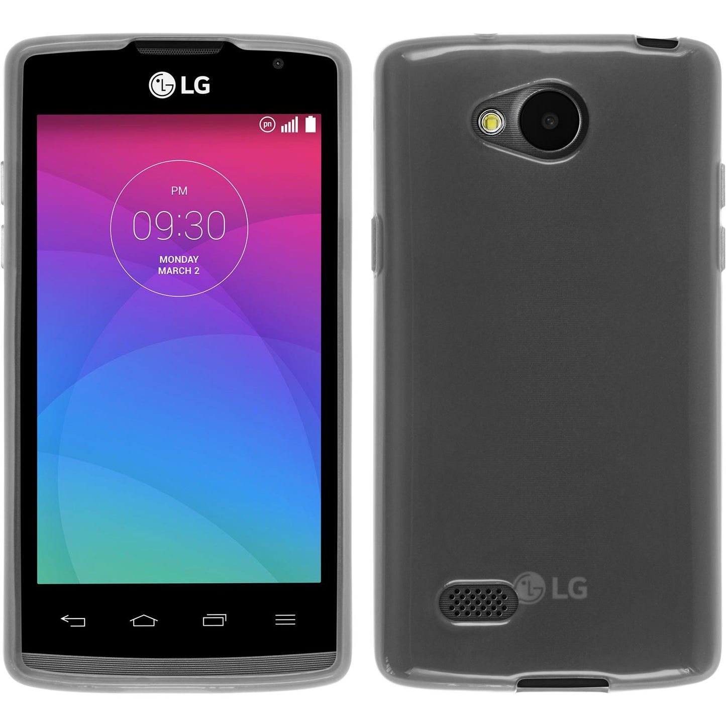 PhoneNatic Case kompatibel mit LG Joy - weifl Silikon Hülle transparent + 2 Schutzfolien