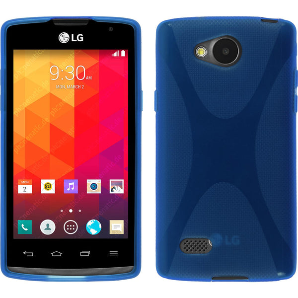 PhoneNatic Case kompatibel mit LG Joy - blau Silikon Hülle X-Style + 2 Schutzfolien