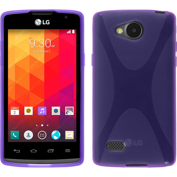 PhoneNatic Case kompatibel mit LG Joy - lila Silikon Hülle X-Style + 2 Schutzfolien