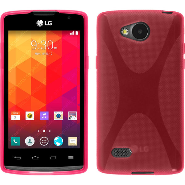 PhoneNatic Case kompatibel mit LG Joy - pink Silikon Hülle X-Style + 2 Schutzfolien