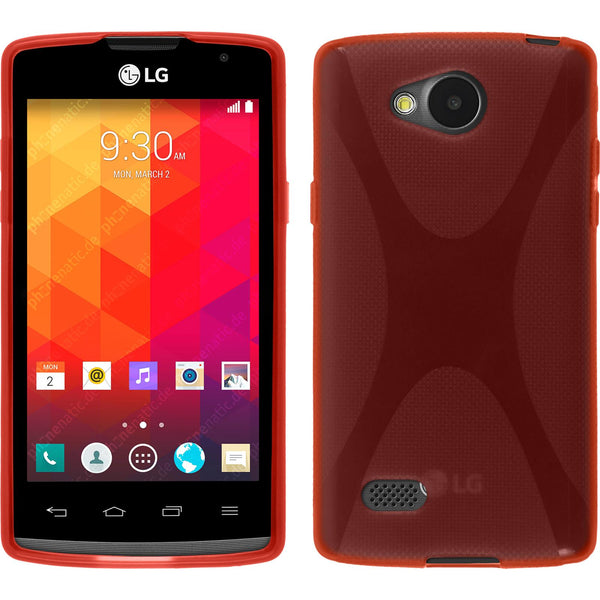 PhoneNatic Case kompatibel mit LG Joy - rot Silikon Hülle X-Style + 2 Schutzfolien