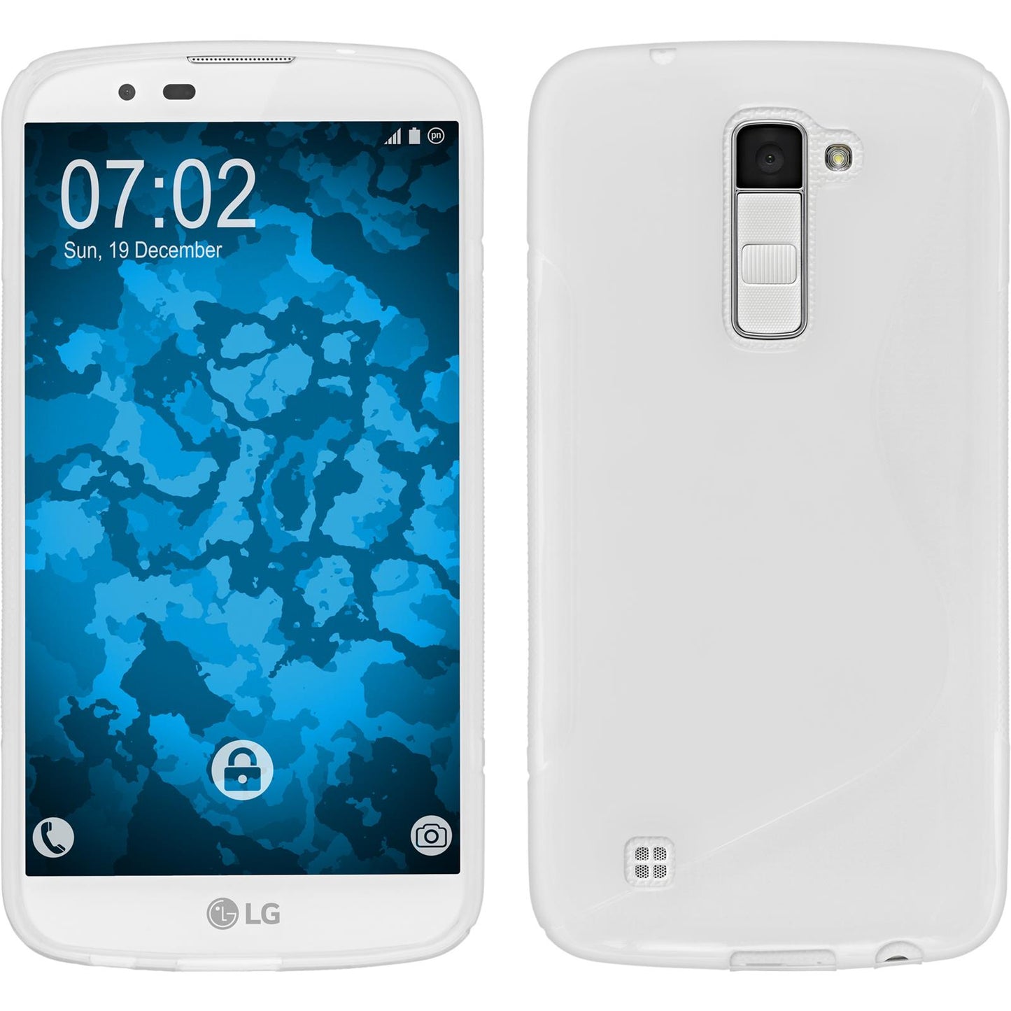 PhoneNatic Case kompatibel mit LG K10 - weifl Silikon Hülle S-Style Cover