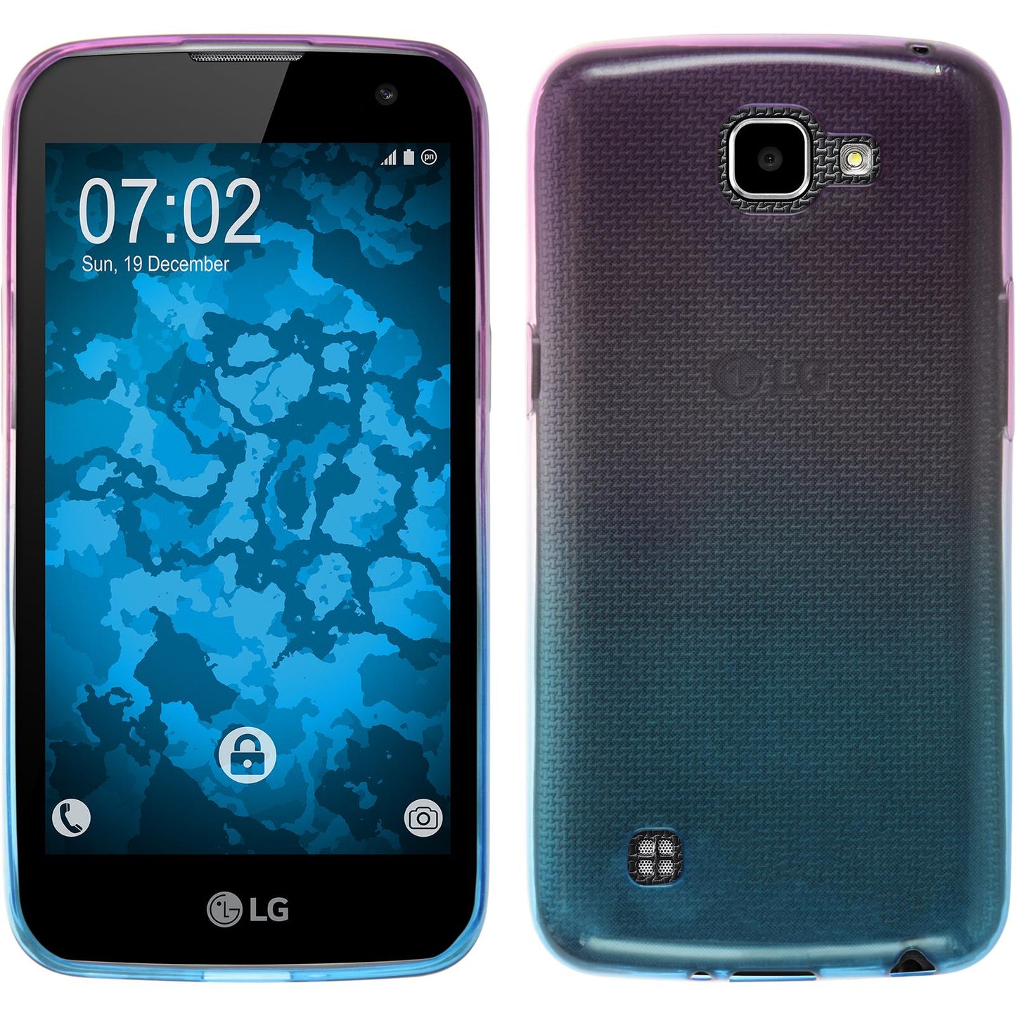 PhoneNatic Case kompatibel mit LG K4 2016 - Design:04 Silikon Hülle OmbrË + 2 Schutzfolien