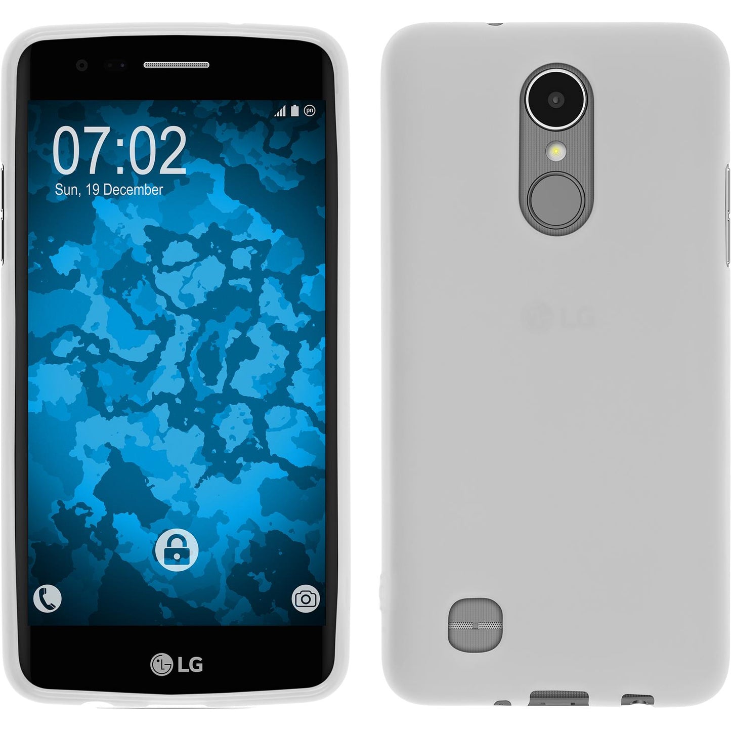 PhoneNatic Case kompatibel mit LG K8 2017 - weifl Silikon Hülle matt + 2 Schutzfolien