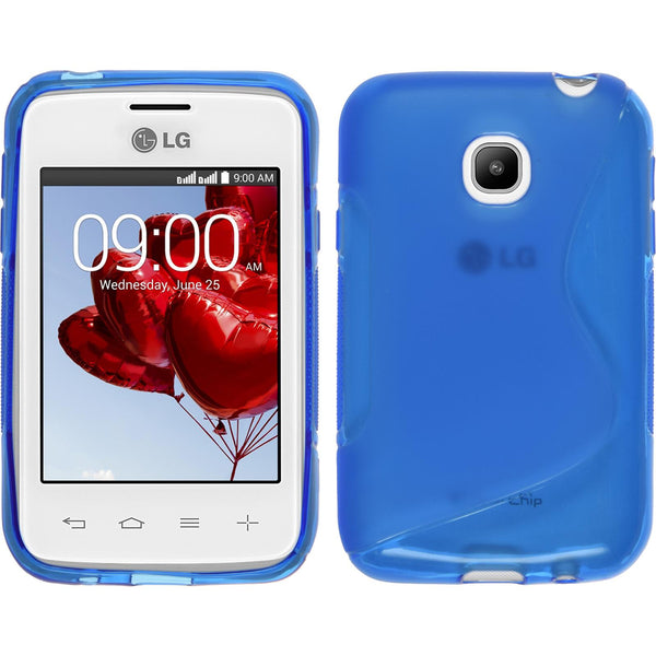 PhoneNatic Case kompatibel mit LG L20 - blau Silikon Hülle S-Style + 2 Schutzfolien