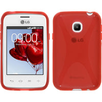 PhoneNatic Case kompatibel mit LG L20 - rot Silikon Hülle X-Style + 2 Schutzfolien