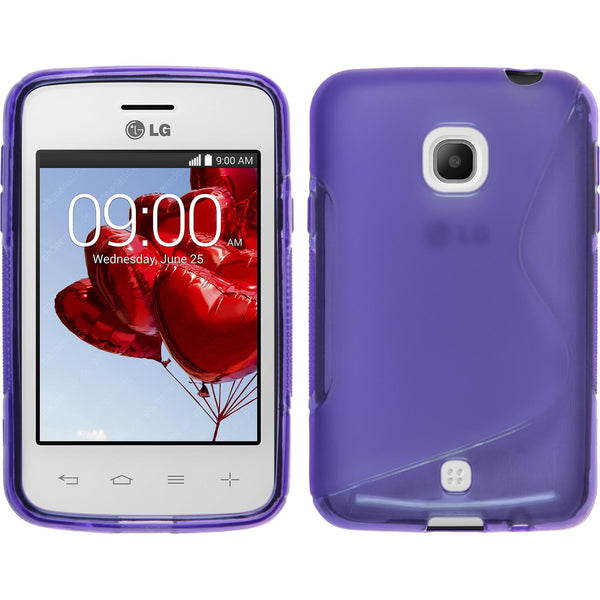PhoneNatic Case kompatibel mit LG L30 - lila Silikon Hülle S-Style + 2 Schutzfolien