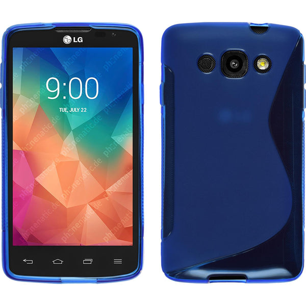 PhoneNatic Case kompatibel mit LG L60 - blau Silikon Hülle S-Style Cover