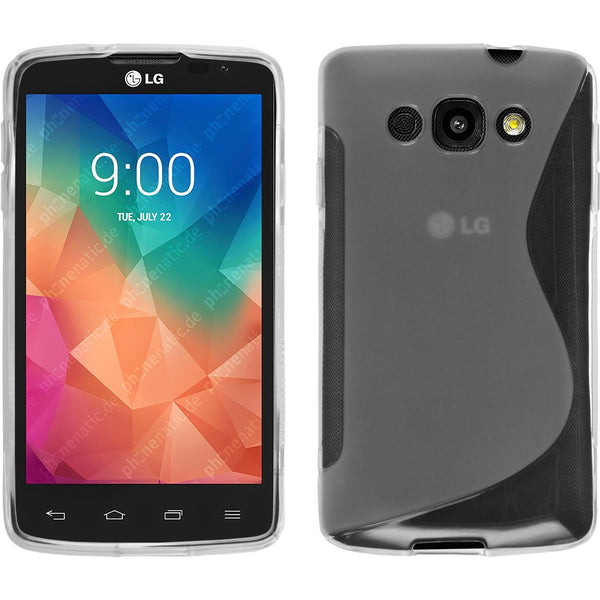 PhoneNatic Case kompatibel mit LG L60 - clear Silikon Hülle S-Style Cover