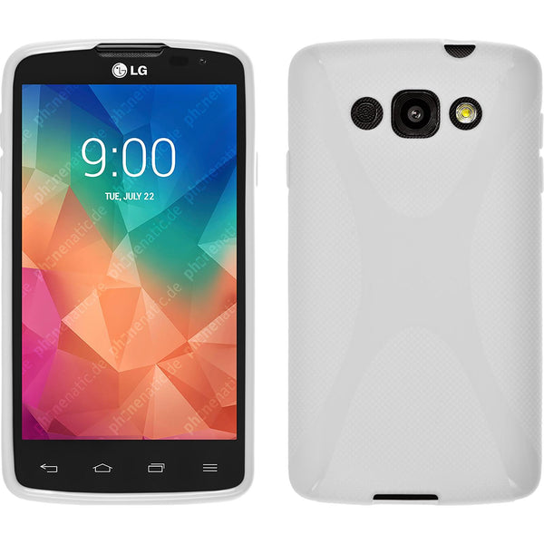 PhoneNatic Case kompatibel mit LG L60 - weiß Silikon Hülle X-Style Cover