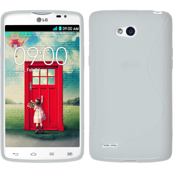 PhoneNatic Case kompatibel mit LG L80 Dual - weiß Silikon Hülle S-Style + 2 Schutzfolien