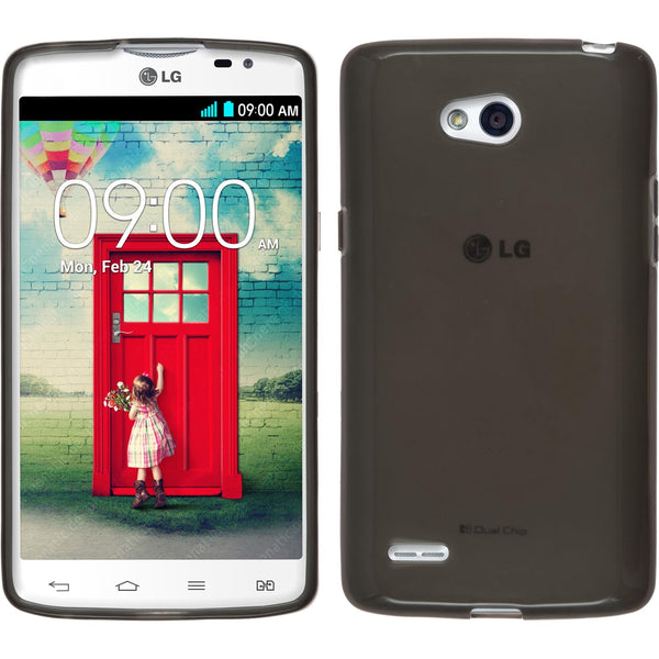 PhoneNatic Case kompatibel mit LG L80 Dual - schwarz Silikon Hülle transparent + 2 Schutzfolien
