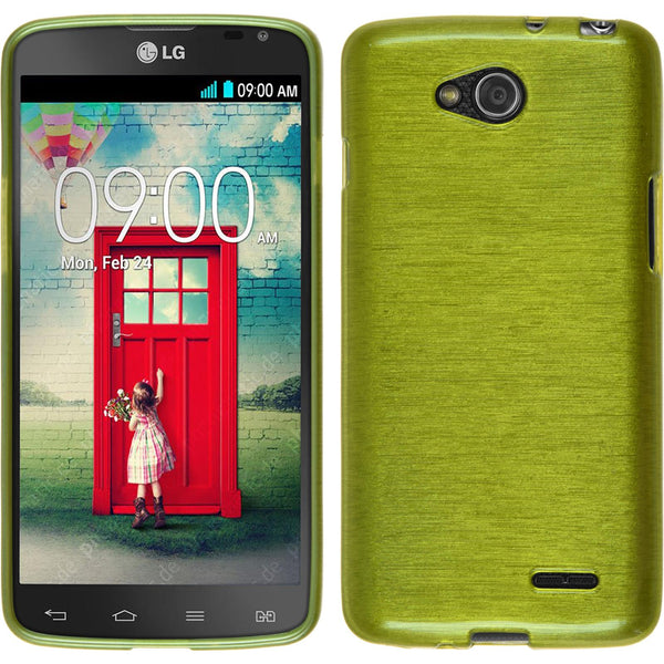 PhoneNatic Case kompatibel mit LG L90 Dual - pastellgrün Silikon Hülle brushed Cover