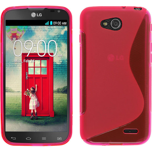 PhoneNatic Case kompatibel mit LG L90 Dual - pink Silikon Hülle S-Style Cover