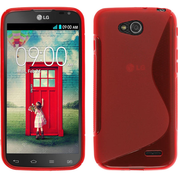 PhoneNatic Case kompatibel mit LG L90 Dual - rot Silikon Hülle S-Style Cover