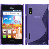 PhoneNatic Case kompatibel mit LG Optimus L5 - lila Silikon Hülle S-Style + 2 Schutzfolien