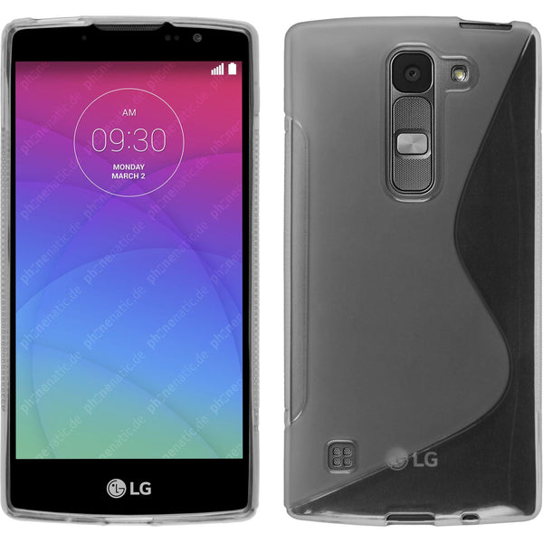 PhoneNatic Case kompatibel mit LG Spirit - clear Silikon Hülle S-Style + 2 Schutzfolien