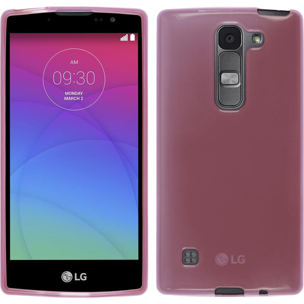 PhoneNatic Case kompatibel mit LG Spirit - rosa Silikon Hülle transparent + 2 Schutzfolien