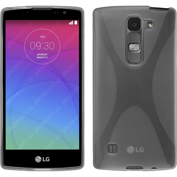 PhoneNatic Case kompatibel mit LG Spirit - clear Silikon Hülle X-Style + 2 Schutzfolien