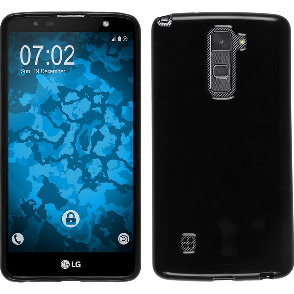 PhoneNatic Case kompatibel mit LG Stylus 2 Plus - schwarz Silikon Hülle  + 2 Schutzfolien