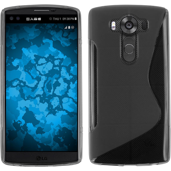 PhoneNatic Case kompatibel mit LG V10 - grau Silikon Hülle S-Style Cover