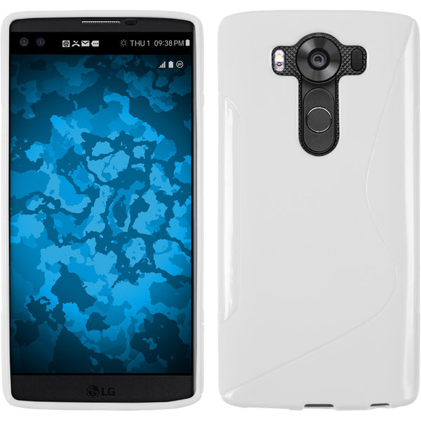 PhoneNatic Case kompatibel mit LG V10 - weiß Silikon Hülle S-Style Cover