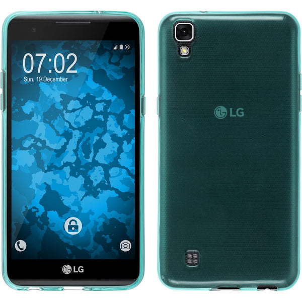 PhoneNatic Case kompatibel mit LG X Power - türkis Silikon Hülle transparent Cover