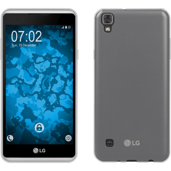 PhoneNatic Case kompatibel mit LG X Skin - Crystal Clear Silikon Hülle crystal-case + 2 Schutzfolien