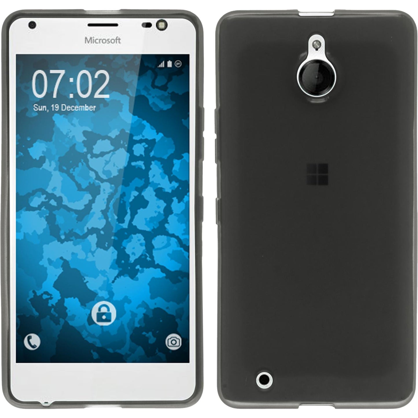 PhoneNatic Case kompatibel mit Microsoft Lumia 850 - schwarz Silikon Hülle transparent Cover