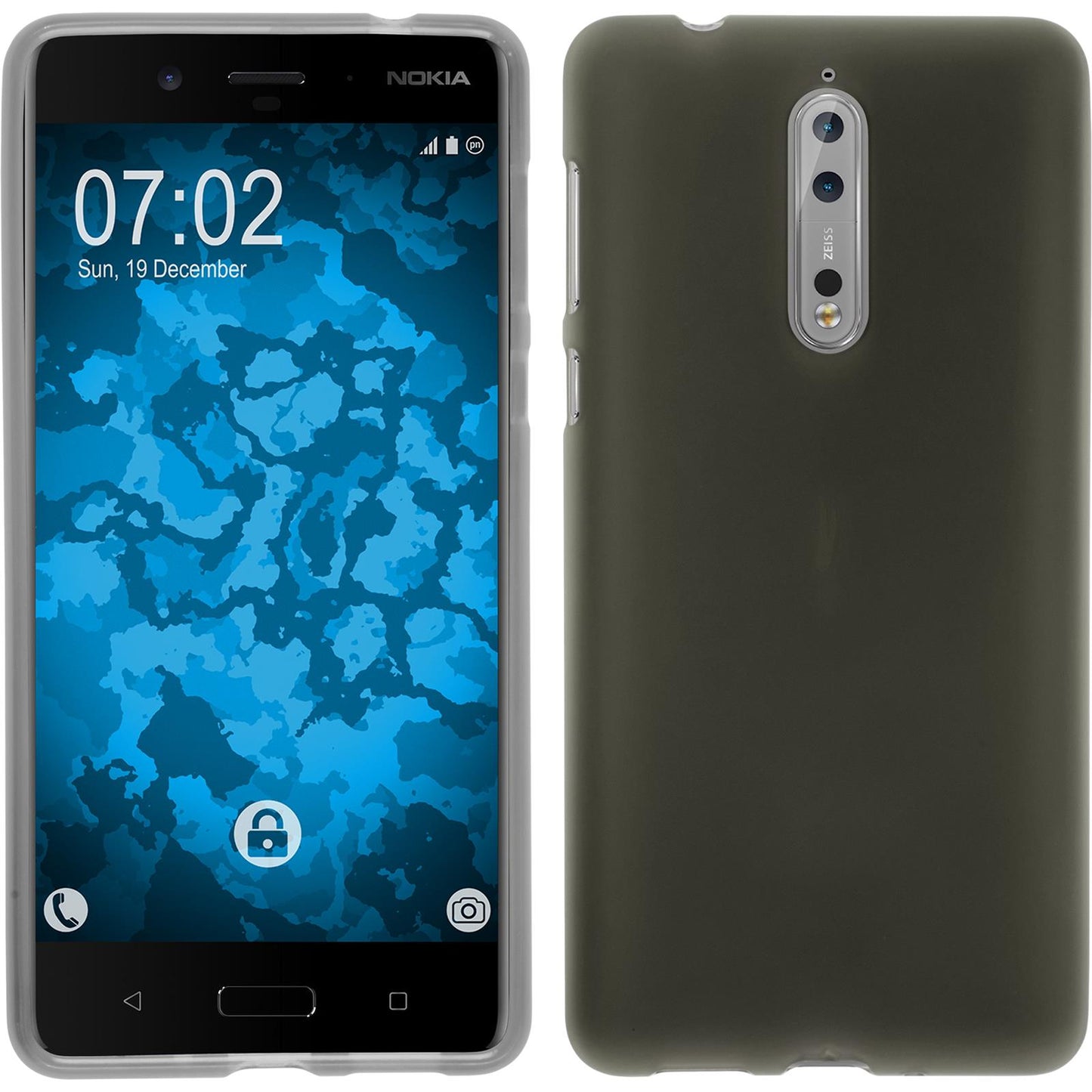 PhoneNatic Case kompatibel mit Nokia 8 - clear Silikon Hülle matt Cover