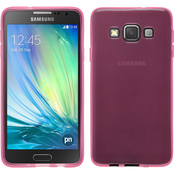 PhoneNatic Case kompatibel mit Samsung Galaxy A3 (A300) - rosa Silikon Hülle transparent + 2 Schutzfolien