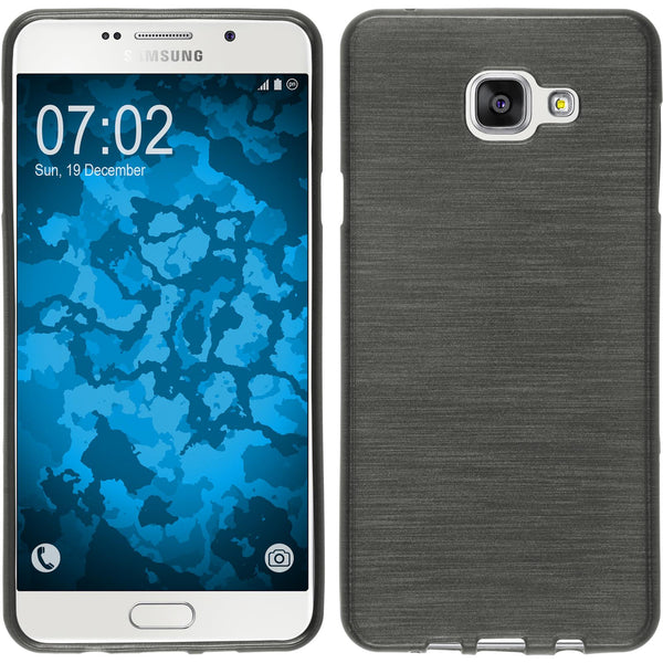 PhoneNatic Case kompatibel mit Samsung Galaxy A7 (2016) A710 - silber Silikon Hülle brushed + 2 Schutzfolien