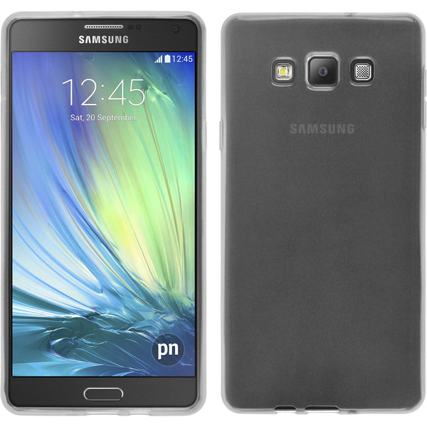PhoneNatic Case kompatibel mit Samsung Galaxy A7 (A700) - weiß Silikon Hülle transparent + 2 Schutzfolien