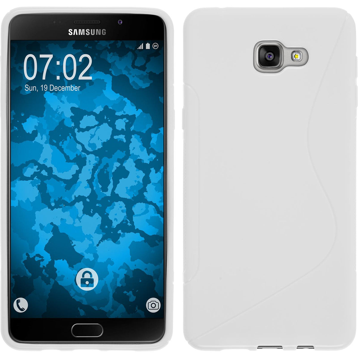 PhoneNatic Case kompatibel mit Samsung Galaxy A9 (2016) - weiß Silikon Hülle S-Style Cover