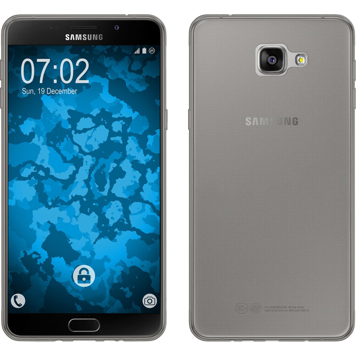 PhoneNatic Case kompatibel mit Samsung Galaxy A9 (2016) - grau Silikon Hülle Slimcase Cover