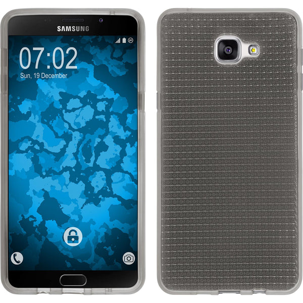 PhoneNatic Case kompatibel mit Samsung Galaxy A9 (2016) - grau Silikon Hülle Iced + 2 Schutzfolien