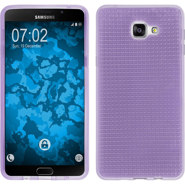 PhoneNatic Case kompatibel mit Samsung Galaxy A9 (2016) - lila Silikon Hülle Iced + 2 Schutzfolien