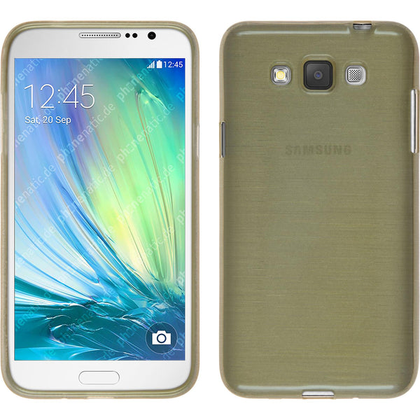 PhoneNatic Case kompatibel mit Samsung Galaxy Grand 3 - gold Silikon Hülle brushed + 2 Schutzfolien