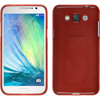 PhoneNatic Case kompatibel mit Samsung Galaxy Grand 3 - rot Silikon Hülle brushed + 2 Schutzfolien
