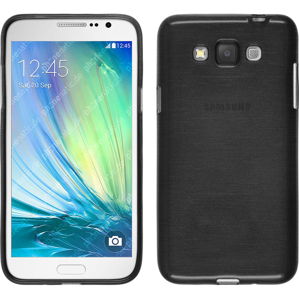 PhoneNatic Case kompatibel mit Samsung Galaxy Grand 3 - silber Silikon Hülle brushed + 2 Schutzfolien