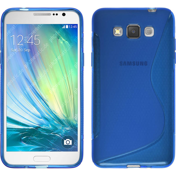 PhoneNatic Case kompatibel mit Samsung Galaxy Grand 3 - blau Silikon Hülle S-Style + 2 Schutzfolien