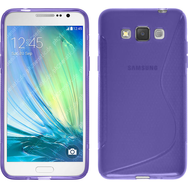 PhoneNatic Case kompatibel mit Samsung Galaxy Grand 3 - lila Silikon Hülle S-Style + 2 Schutzfolien