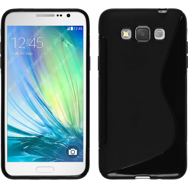 PhoneNatic Case kompatibel mit Samsung Galaxy Grand 3 - schwarz Silikon Hülle S-Style + 2 Schutzfolien