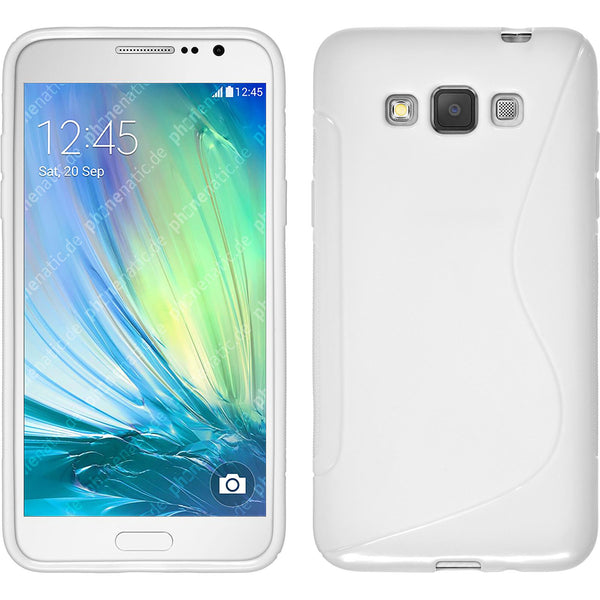 PhoneNatic Case kompatibel mit Samsung Galaxy Grand 3 - weiﬂ Silikon Hülle S-Style + 2 Schutzfolien