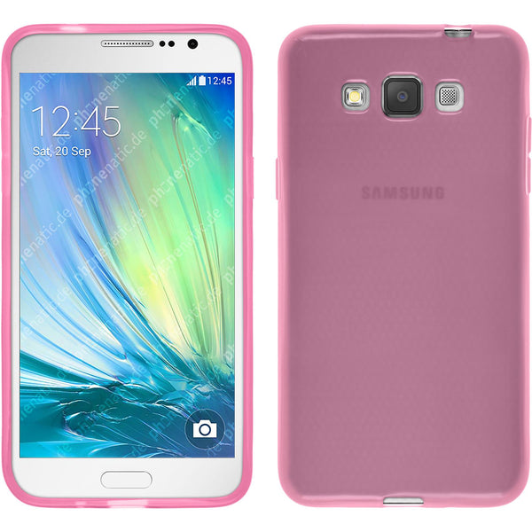PhoneNatic Case kompatibel mit Samsung Galaxy Grand 3 - rosa Silikon Hülle transparent + 2 Schutzfolien