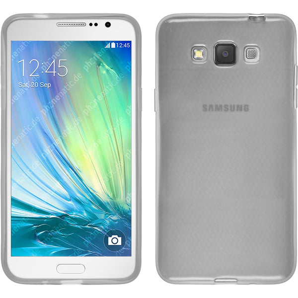 PhoneNatic Case kompatibel mit Samsung Galaxy Grand 3 - weiﬂ Silikon Hülle transparent + 2 Schutzfolien