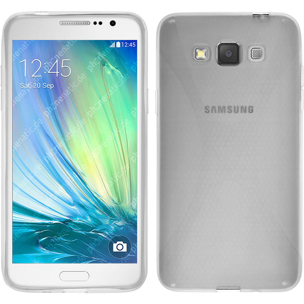 PhoneNatic Case kompatibel mit Samsung Galaxy Grand 3 - clear Silikon Hülle X-Style + 2 Schutzfolien