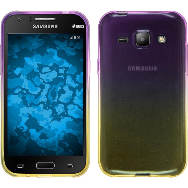 PhoneNatic Case kompatibel mit Samsung Galaxy J1 (2015 - J100) - Design:05 Silikon Hülle OmbrË + 2 Schutzfolien