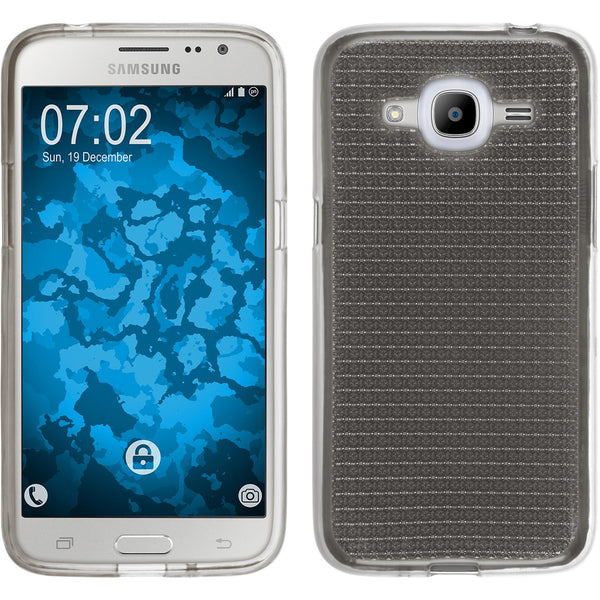PhoneNatic Case kompatibel mit Samsung Galaxy J2 (2016) (J210) - grau Silikon Hülle Iced Cover